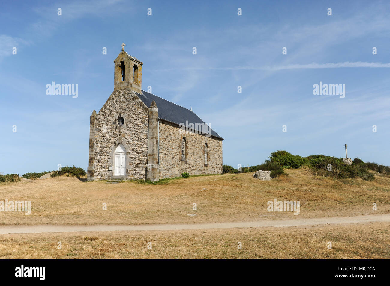 The old chapel Saint-Corentin on the Ile de Sein in France Stock Photo