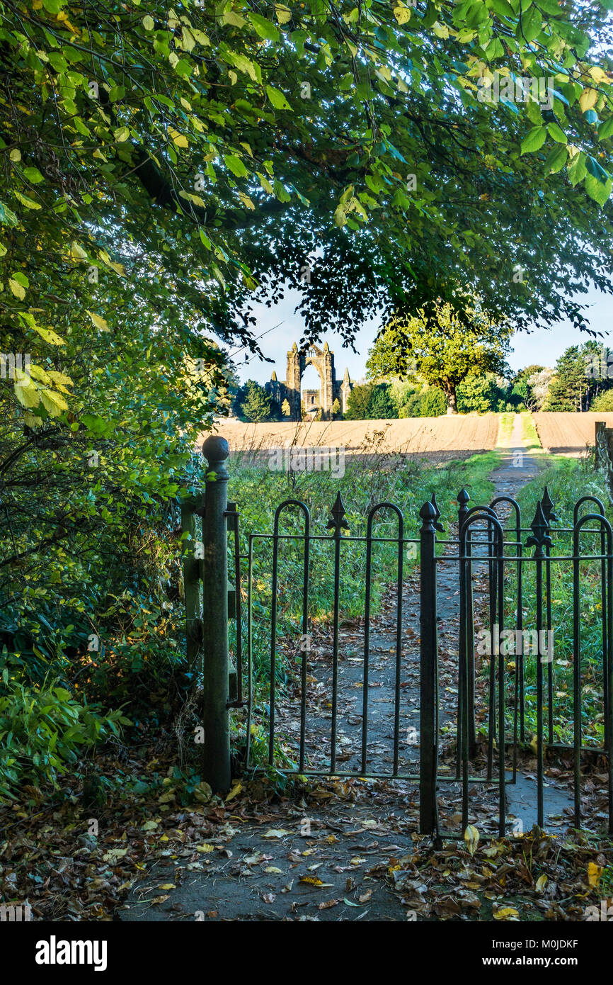 Guisborough Priory through the Applegarth Kissing Gate, Guisborough