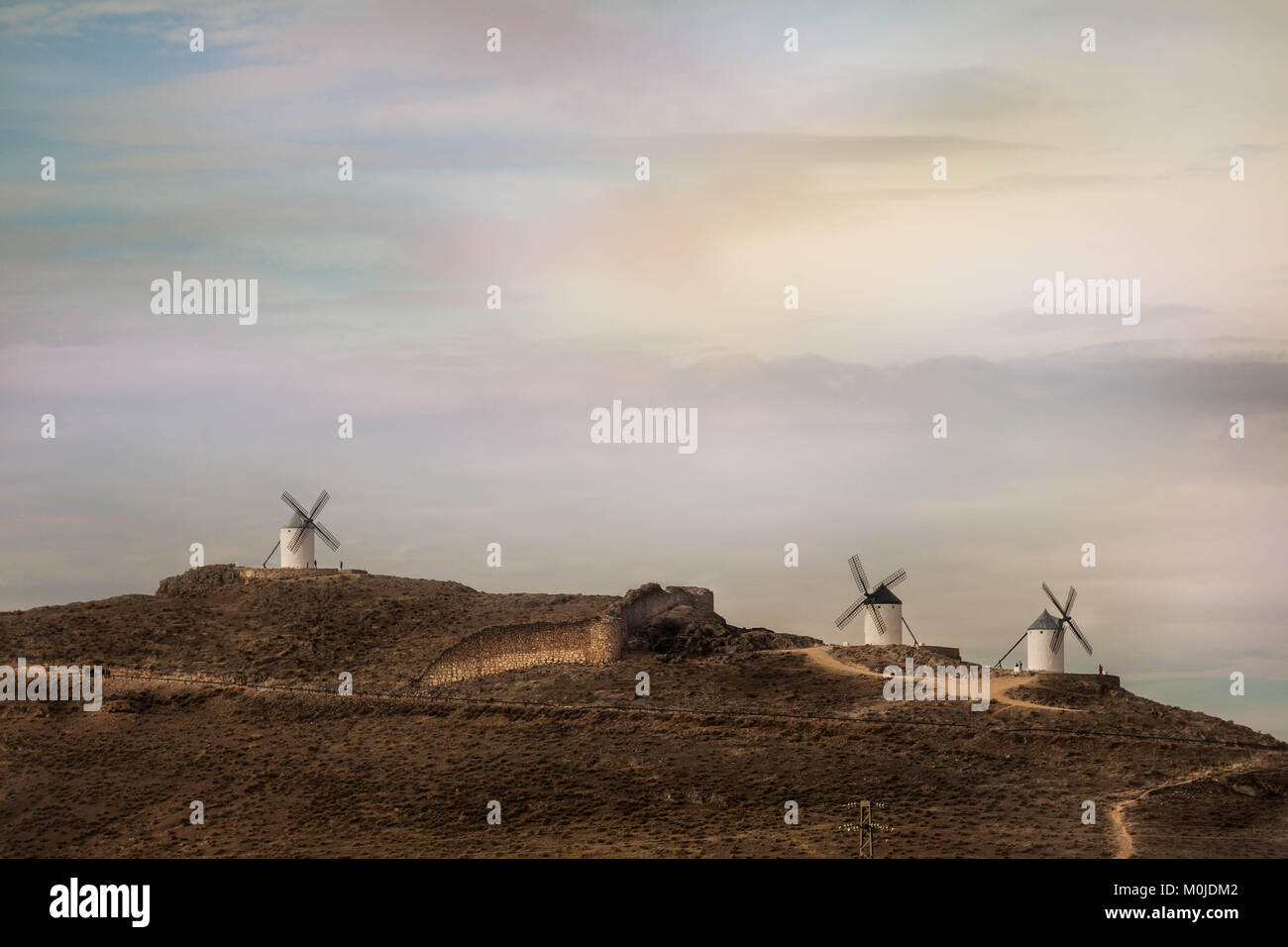 Windmills hill, Don quixote route in Consuegra, Toledo provinde, Spain Stock Photo