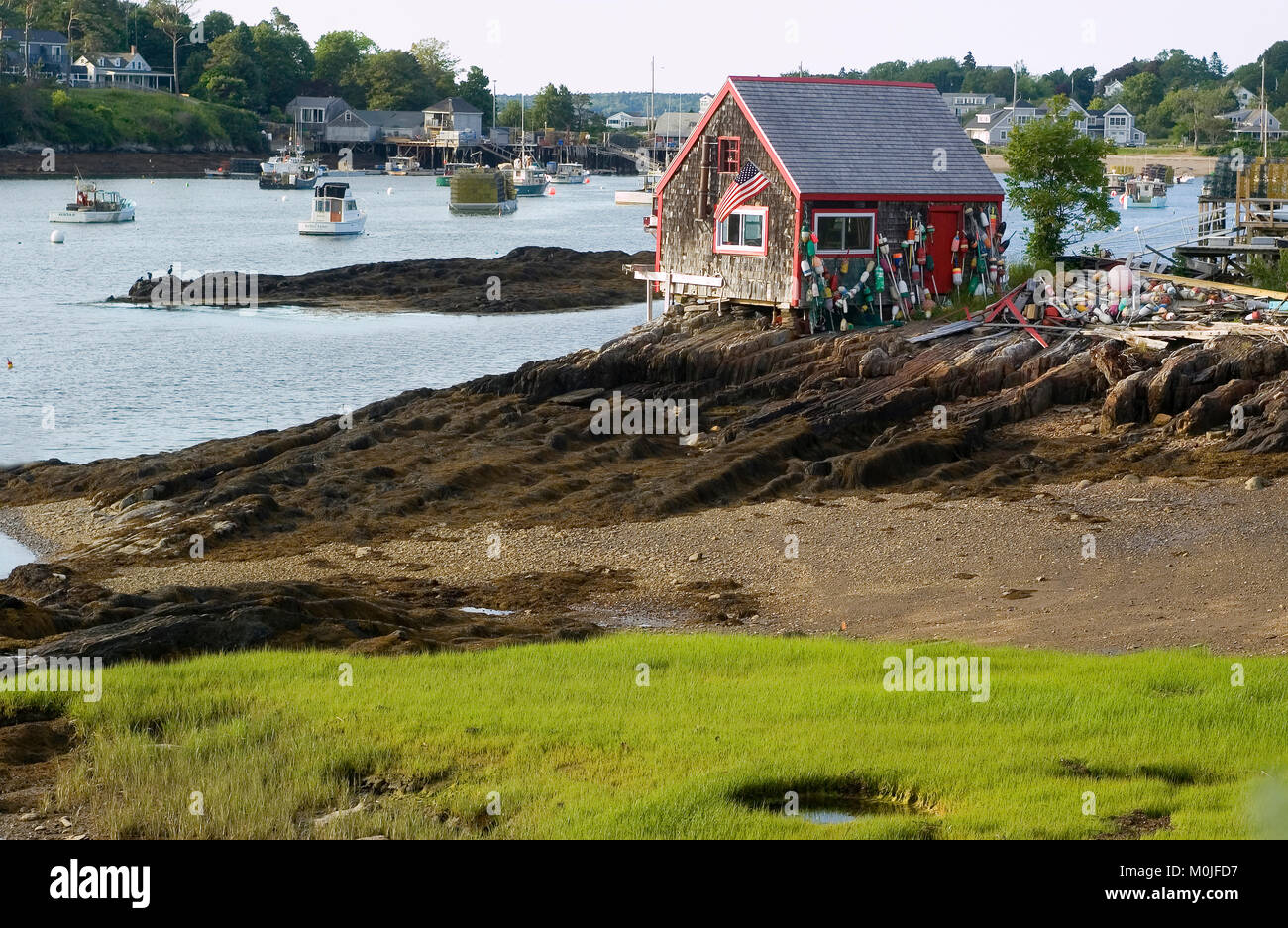 A fisherman's shack on Mackeral Cove Bailey's Island, Maine Stock Photo Alamy