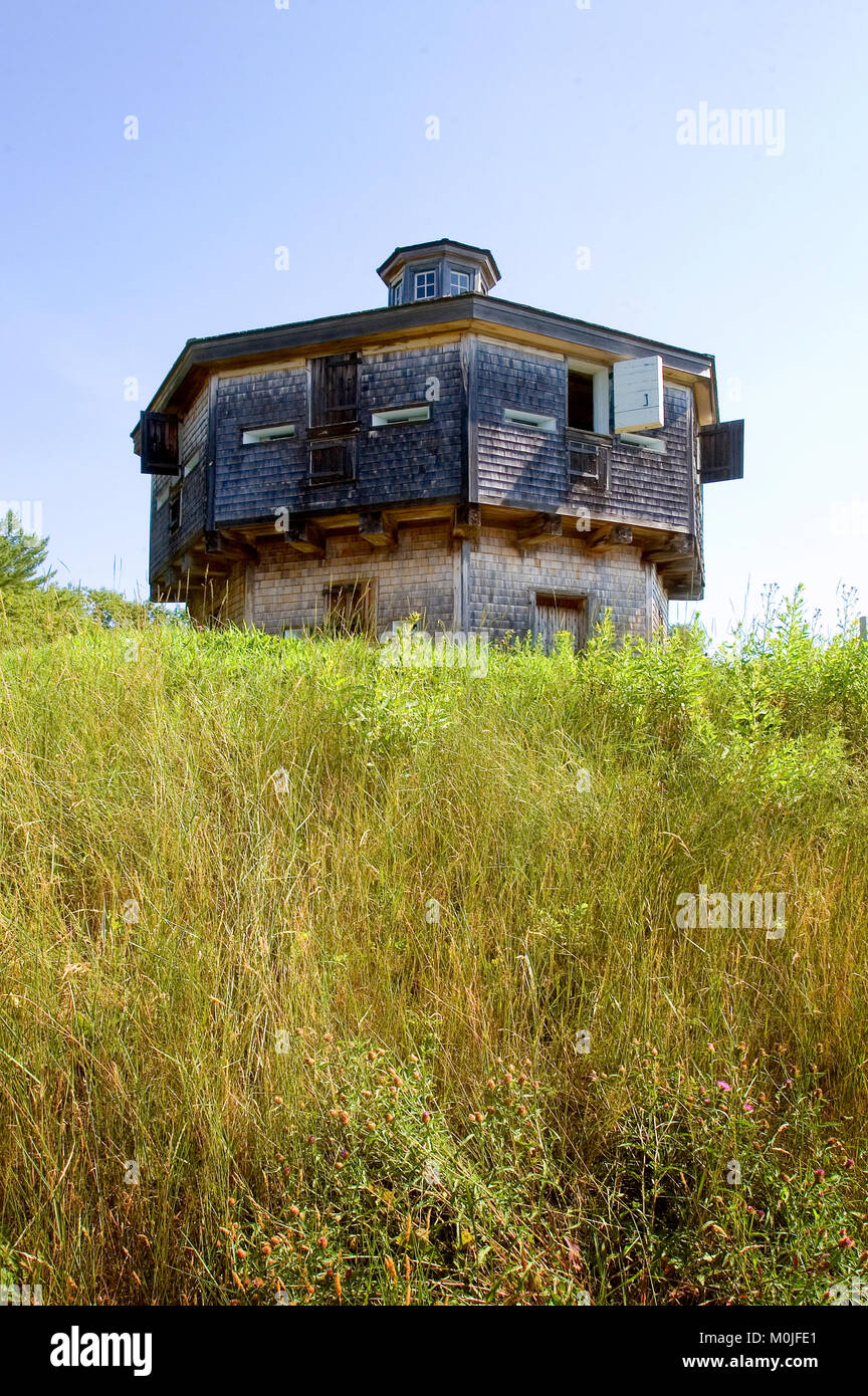 Fort blockhouse (1816) Maine, USA Stock Photo Alamy