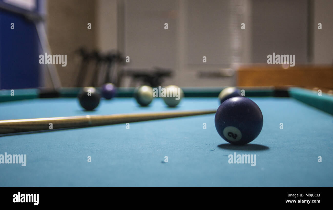 Pool table in New Year's Stock Photo - Alamy
