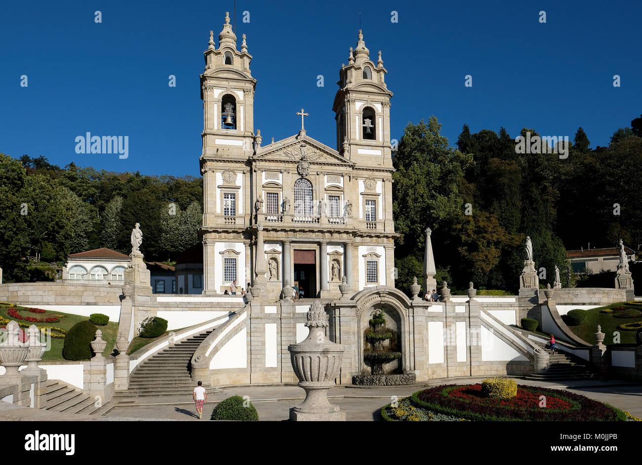 Sites of Braga in the North of Portugal, including the most polar site the church of Bom Jesus of Monte. Stock Photo