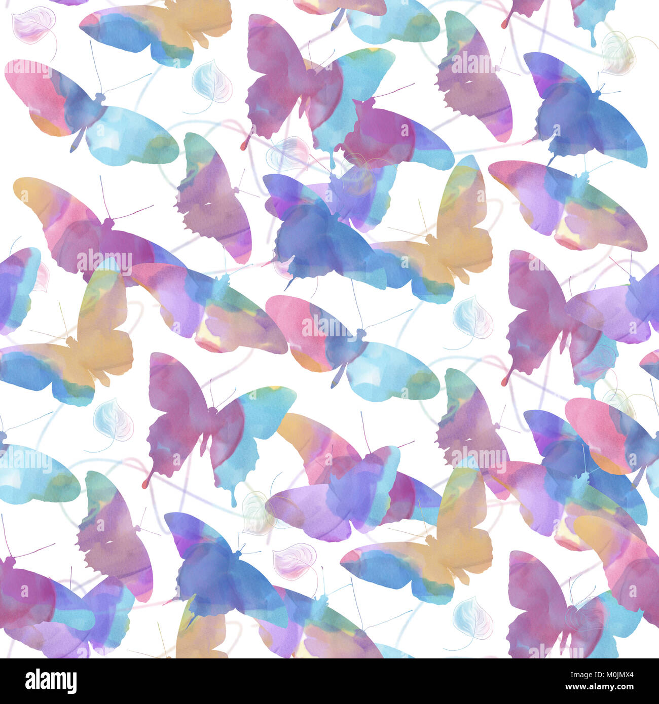 seamless pattern of watercolor butterflies . Endless texture for your ...