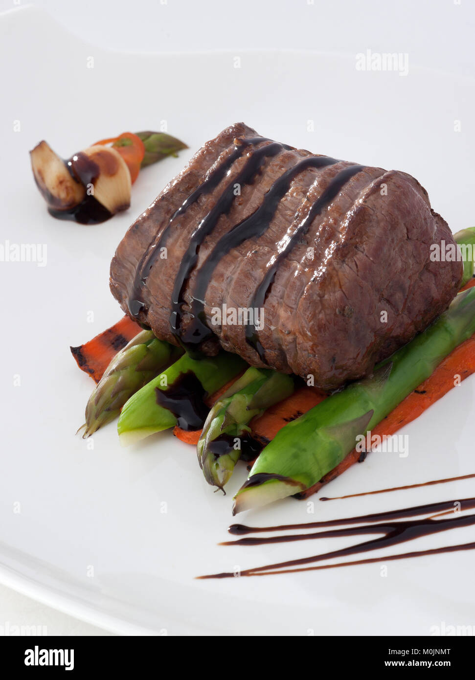 A lunch plate with steak and asparagus Stock Photo Alamy