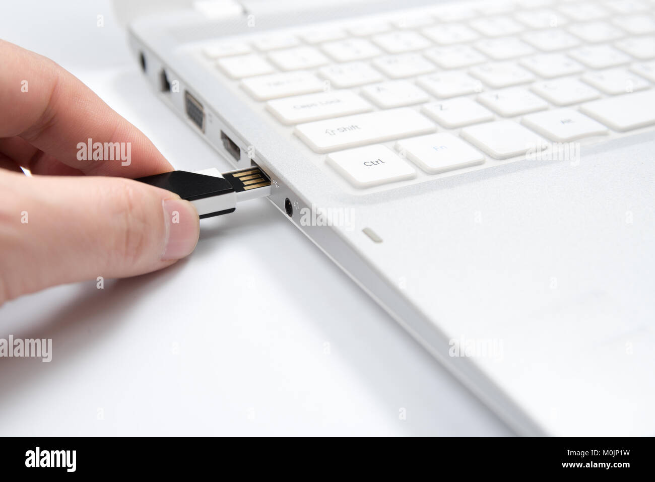 Plugging in or unplugging the USB flash memory to the laptop pc
