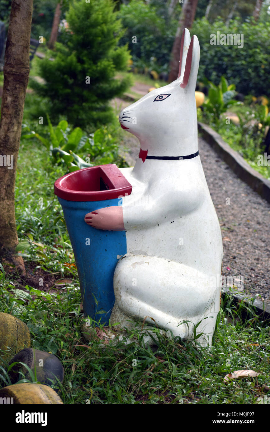 Rabbit waste bin in a public place Stock Photo Alamy