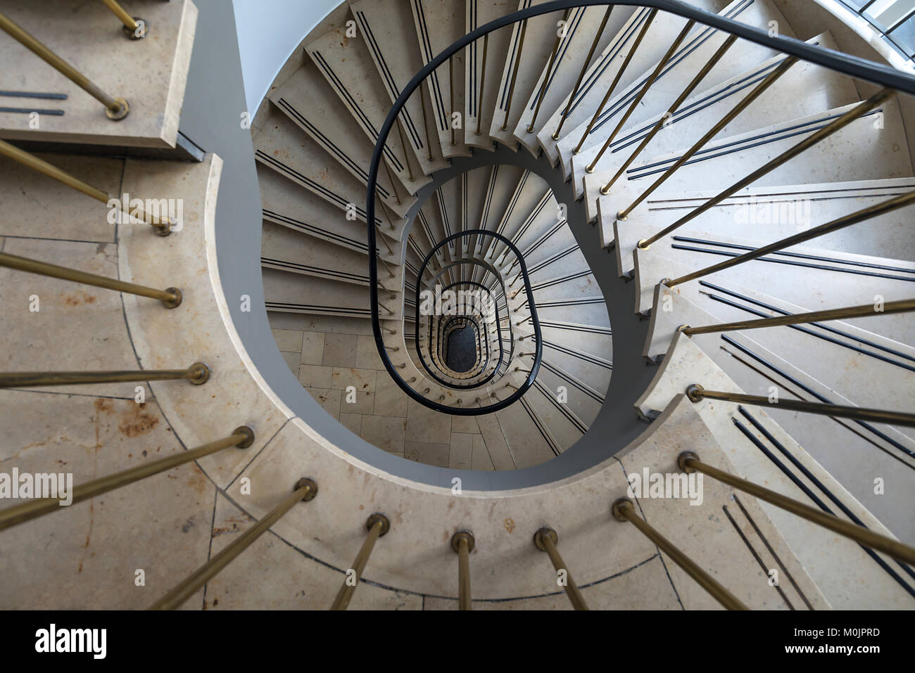 Staircase, architecture of the 1950s, Germany Stock Photo