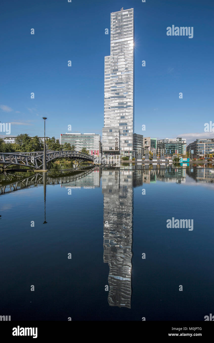 Office tower KölnTurm im Mediapark, Cologne, Rhineland, North Rhine-Westphalia, Germany Stock Photo