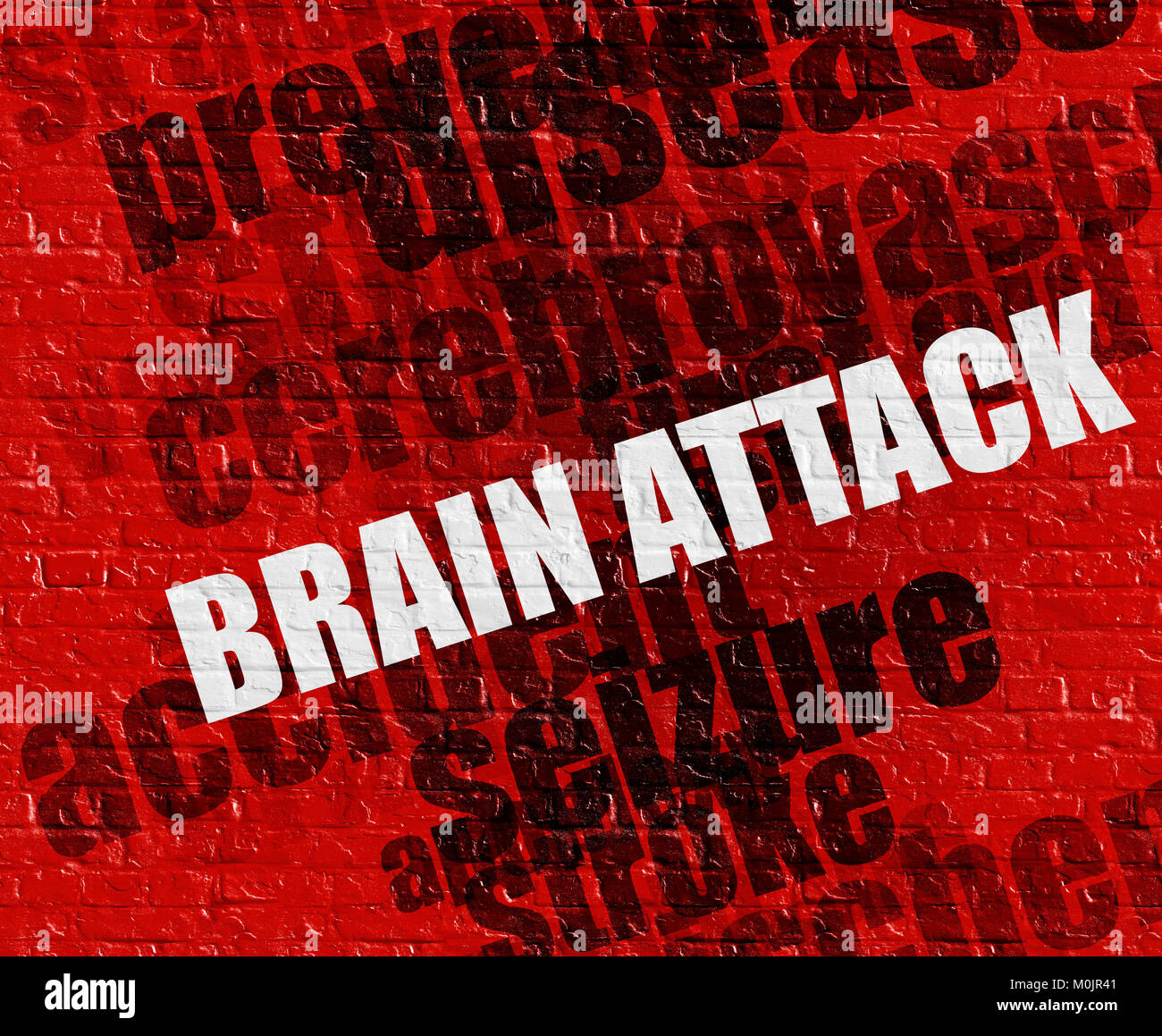 Medicine concept: Brain Attack on Red Brickwall . Stock Photo