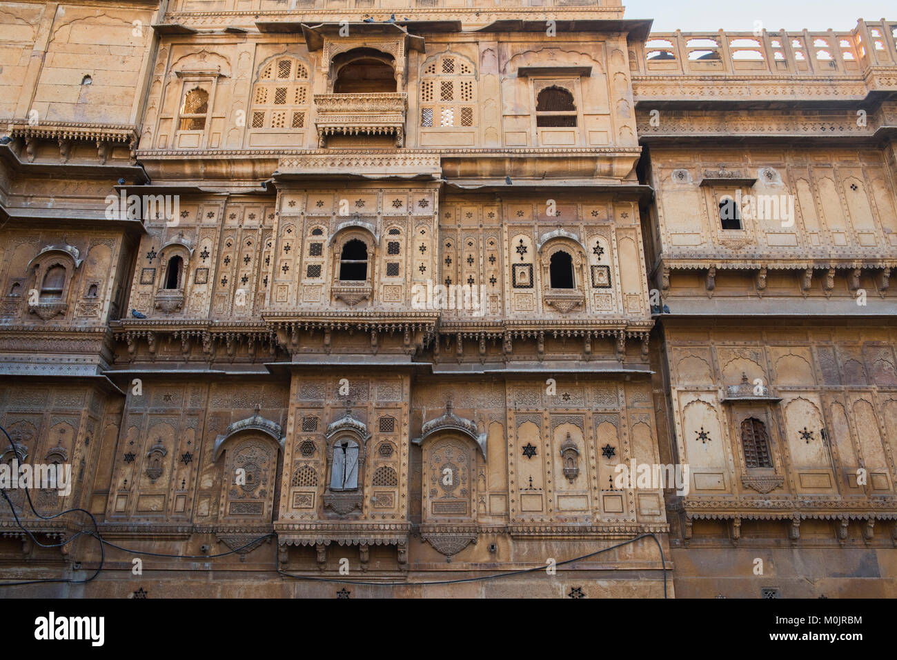 The ornate Patwon Ki Haveli in Jaisalmer, Rajasthan, India Stock Photo
