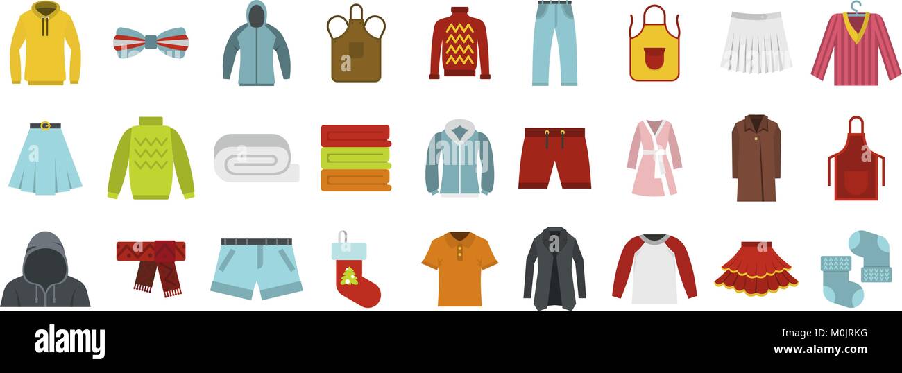Clothes icon set, flat style Stock Vector Image & Art - Alamy
