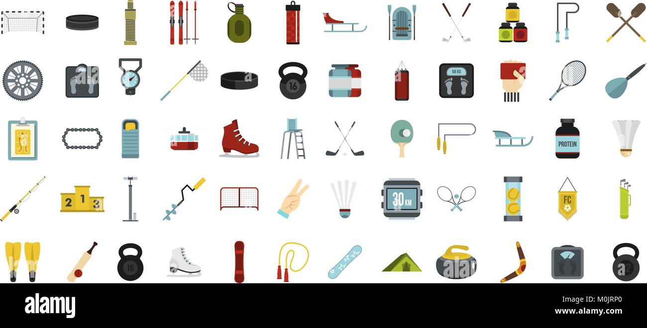 Sport equipment icon set, flat style Stock Vector Image & Art - Alamy