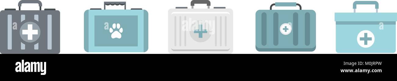 First aid kit icon set, flat style Stock Vector Image & Art - Alamy