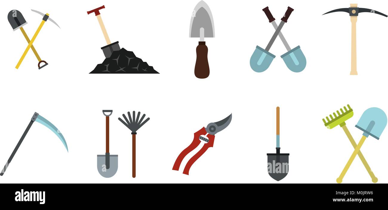 Garden tools icon set, flat style Stock Vector Image & Art - Alamy
