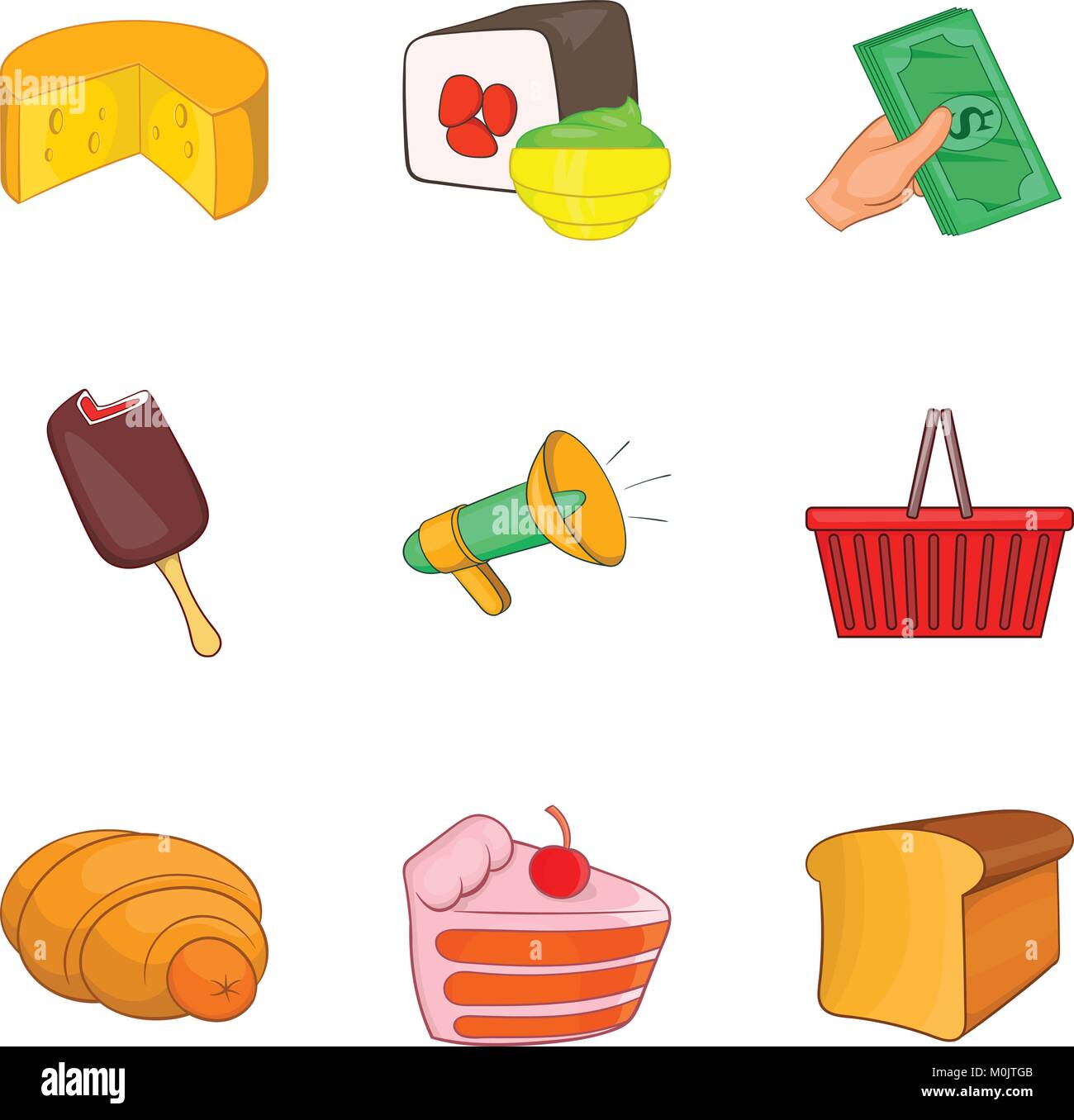 Delicatessen icons set, cartoon style Stock Vector Image & Art - Alamy