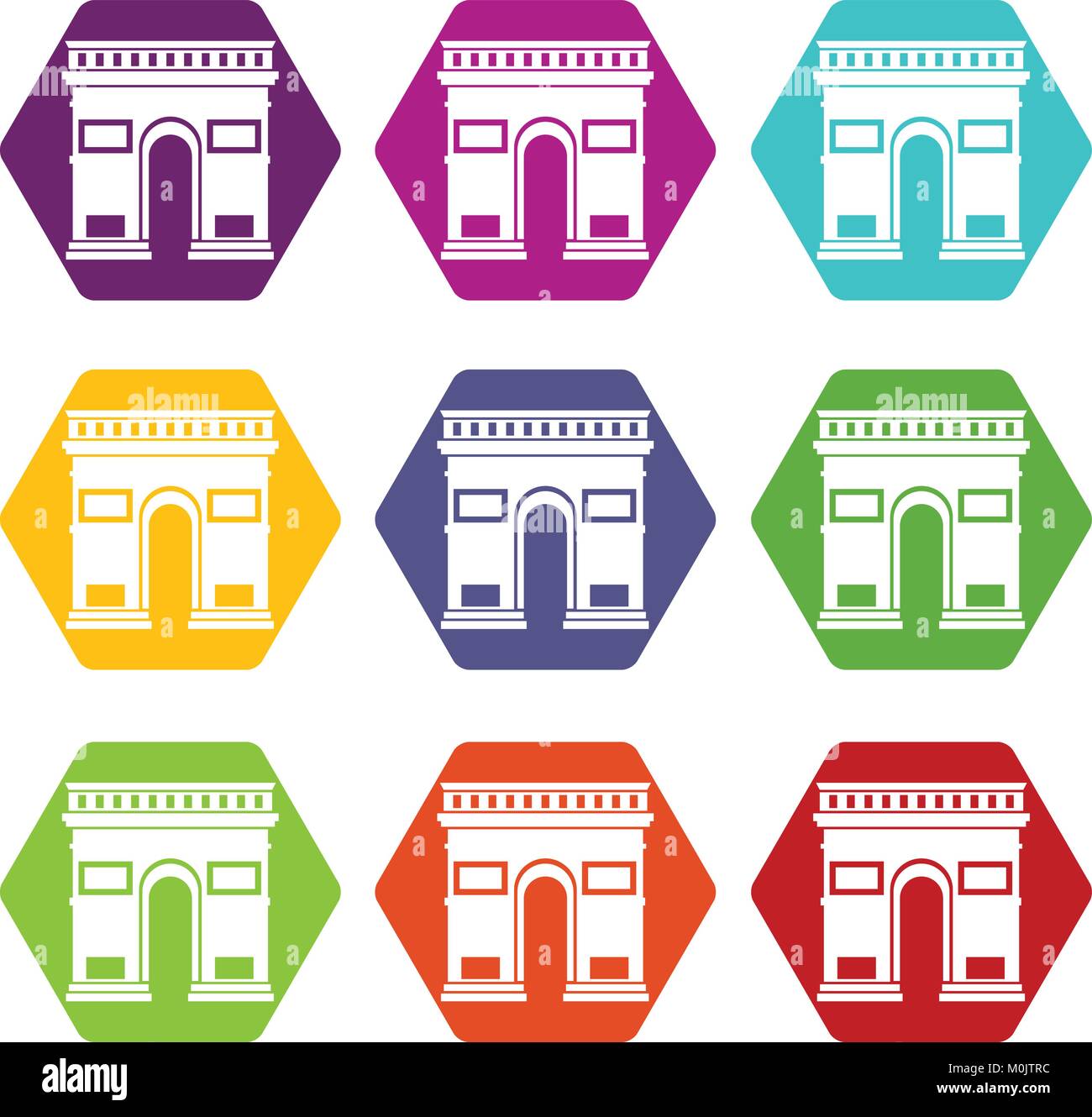 Triumphal arch icon set color hexahedron Stock Vector Image & Art - Alamy