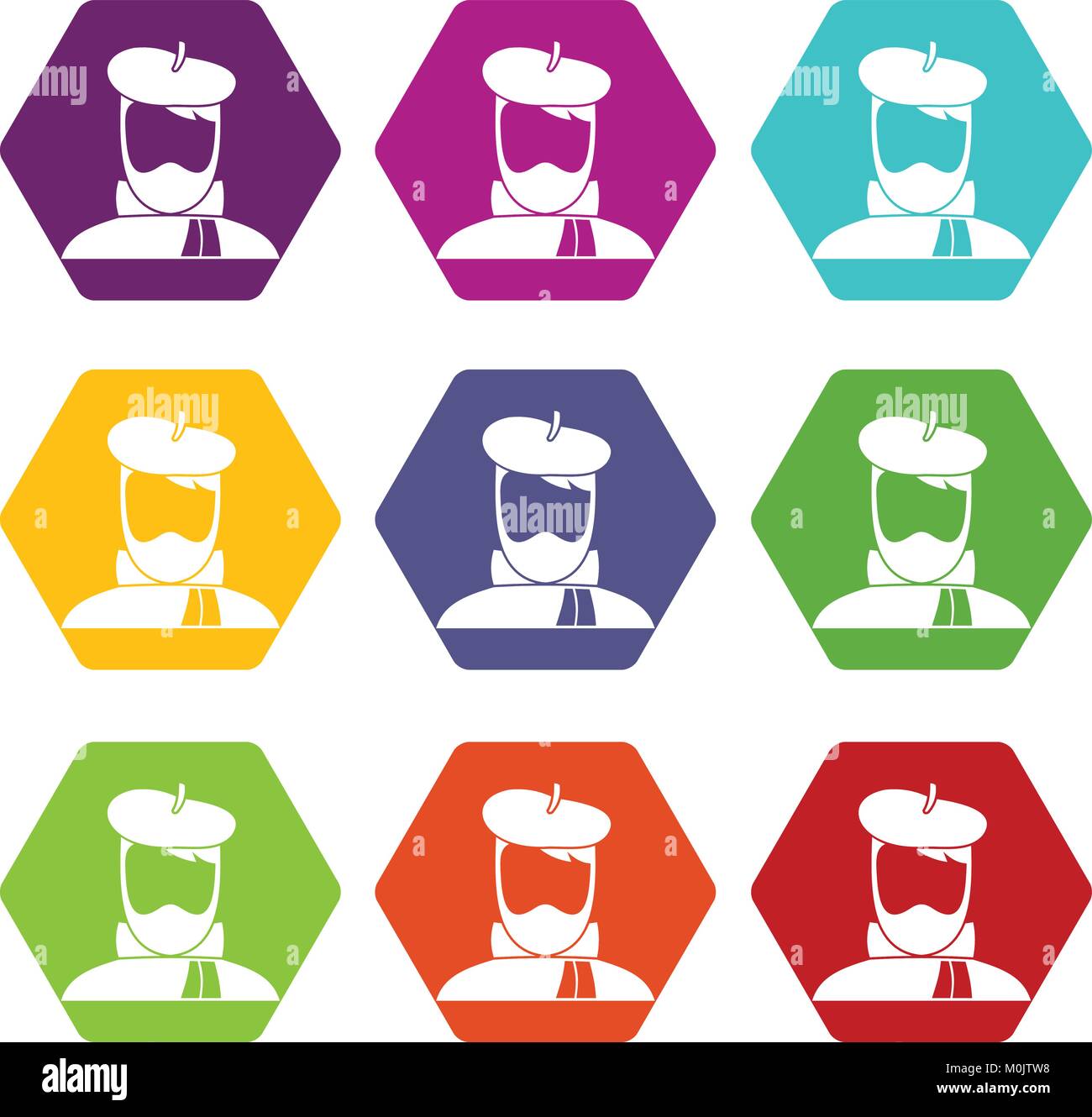 Artist icon set color hexahedron Stock Vector Image & Art - Alamy