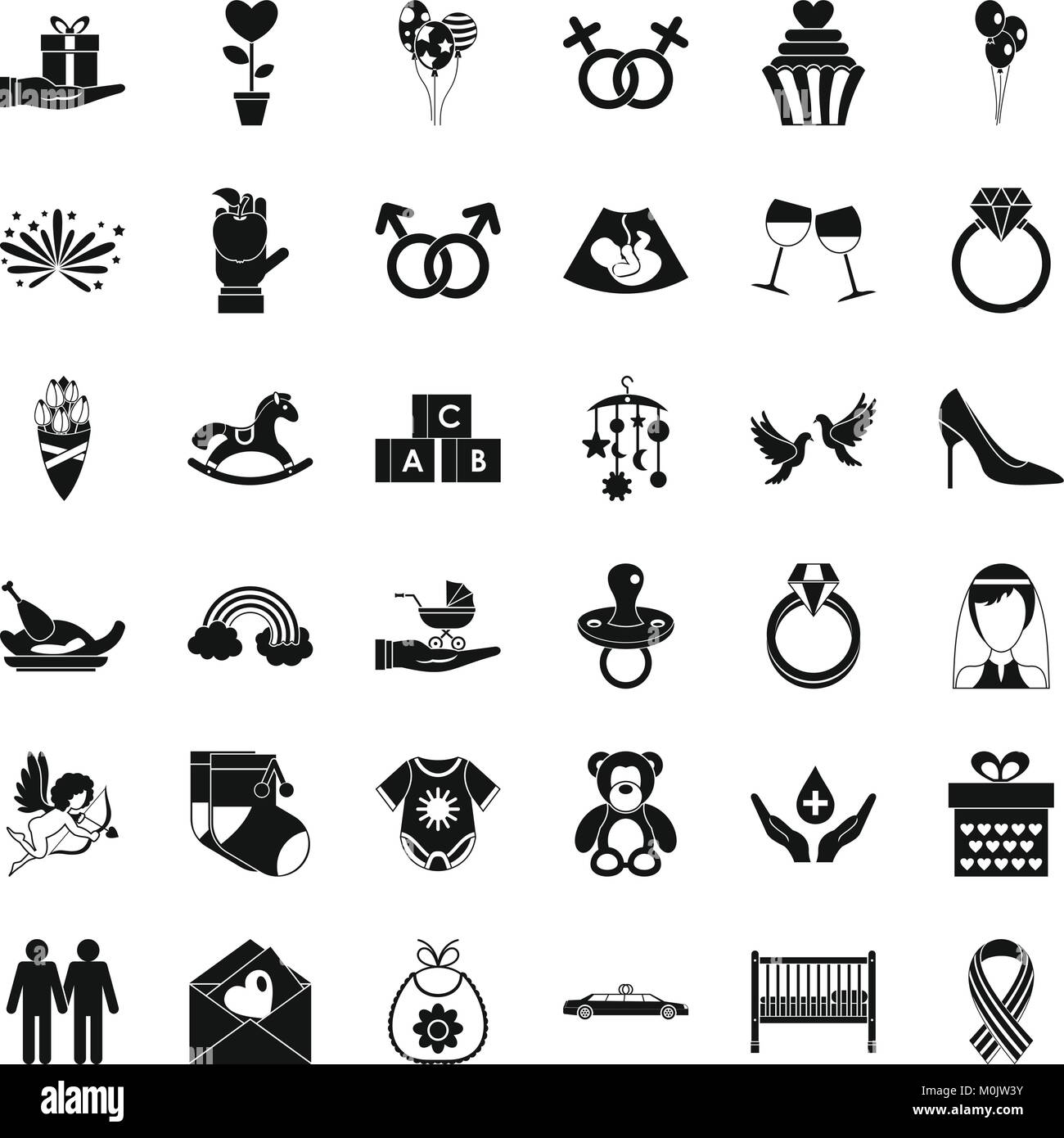 Fell icons set, simple style Stock Vector Image & Art - Alamy