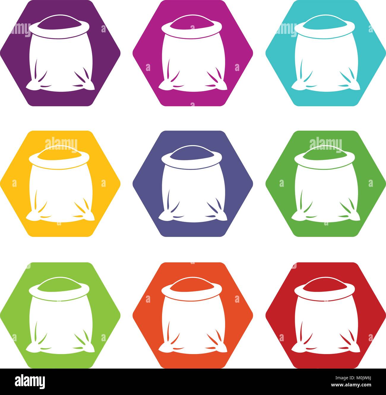 Sack full of flour icon set color hexahedron Stock Vector Image & Art ...