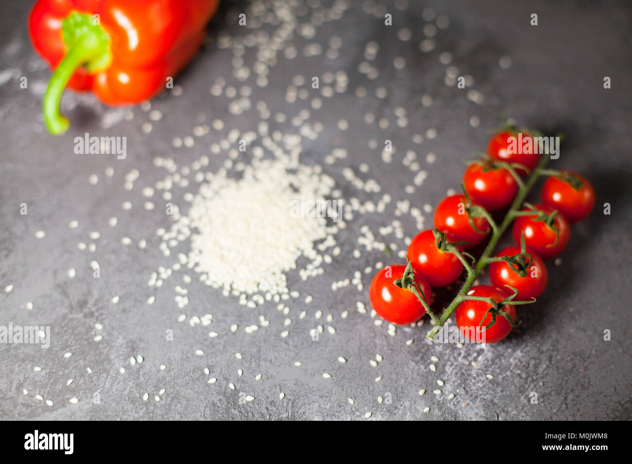 Peppers and cherry tomatoes Stock Photo