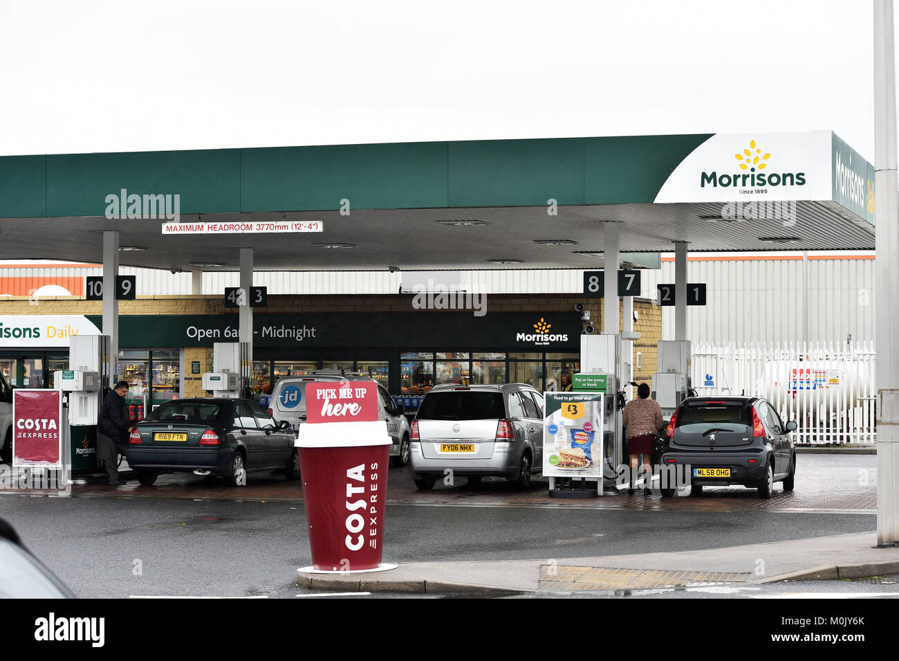 Morrisons petrol station Bradford UK Stock Photo