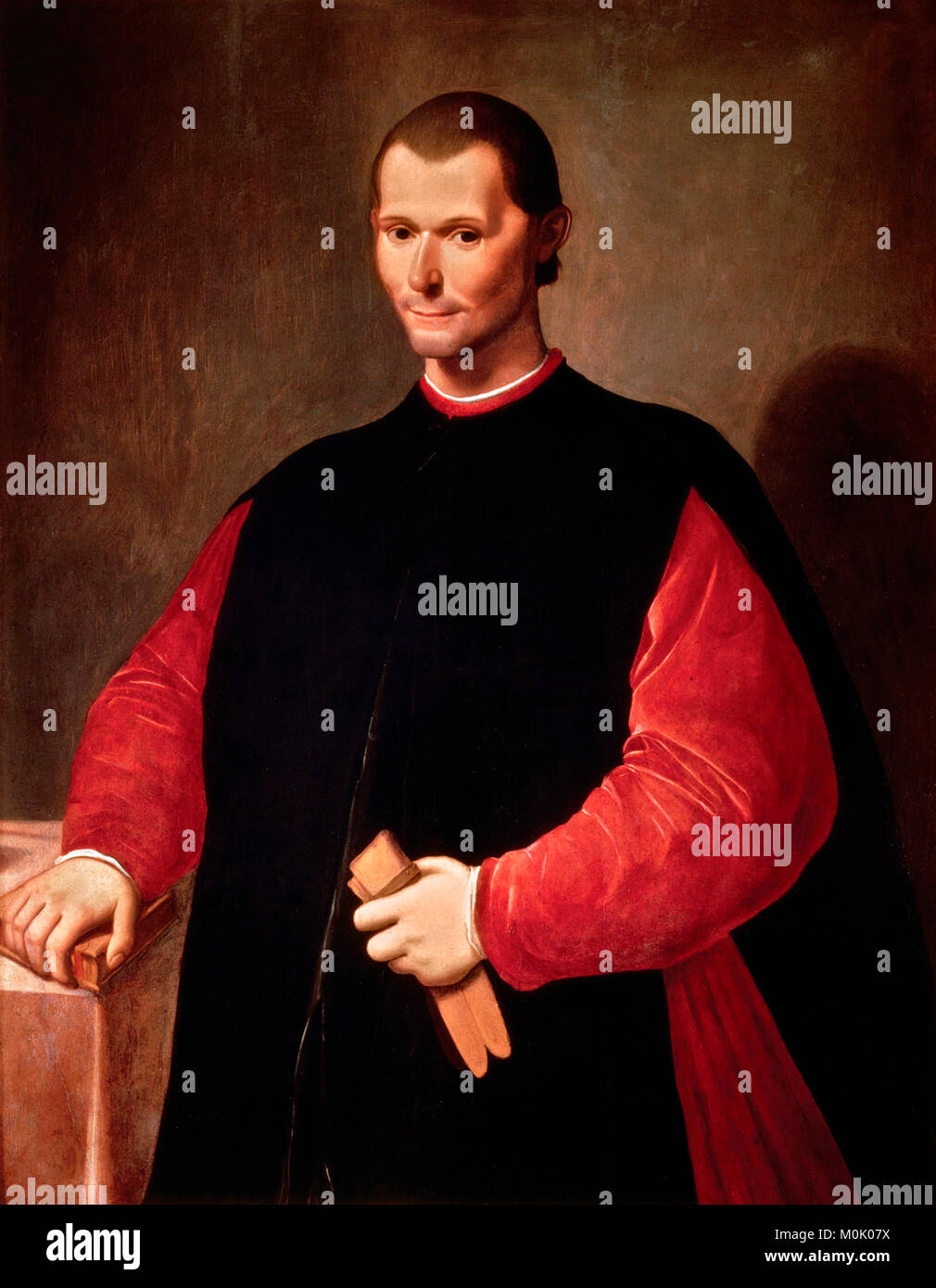 Machiavelli. Portrait of Niccolo di Bernardo dei Machiavelli (1469-1527) by Santi di Tito, oil on panel, second half of the 16th century. Stock Photo