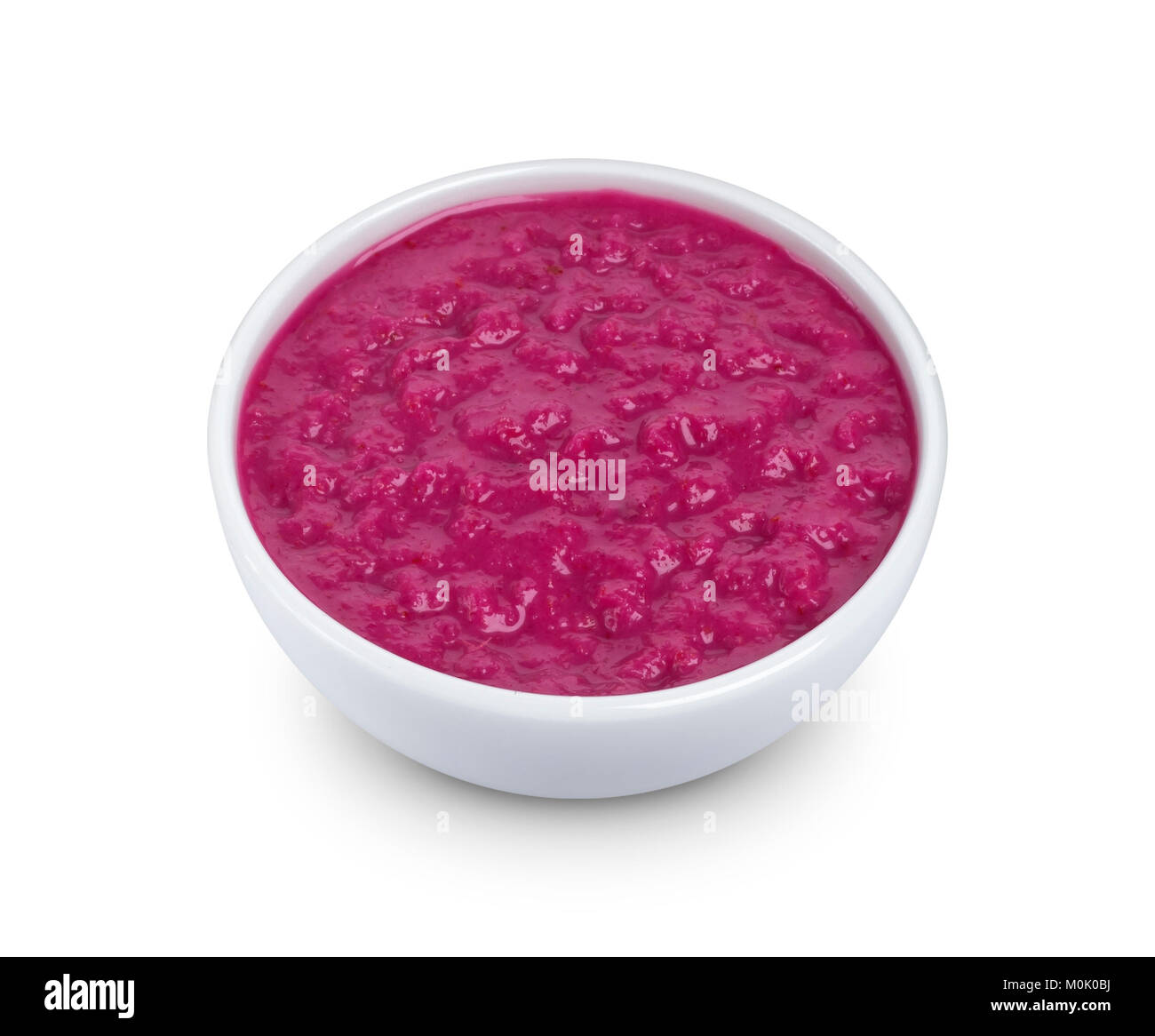 Red horseradish sauce with beet isolated on white background Stock