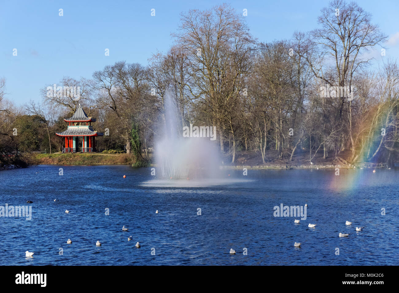 Victoria Park in Hackney during winter, London England United Kingdom UK Stock Photo