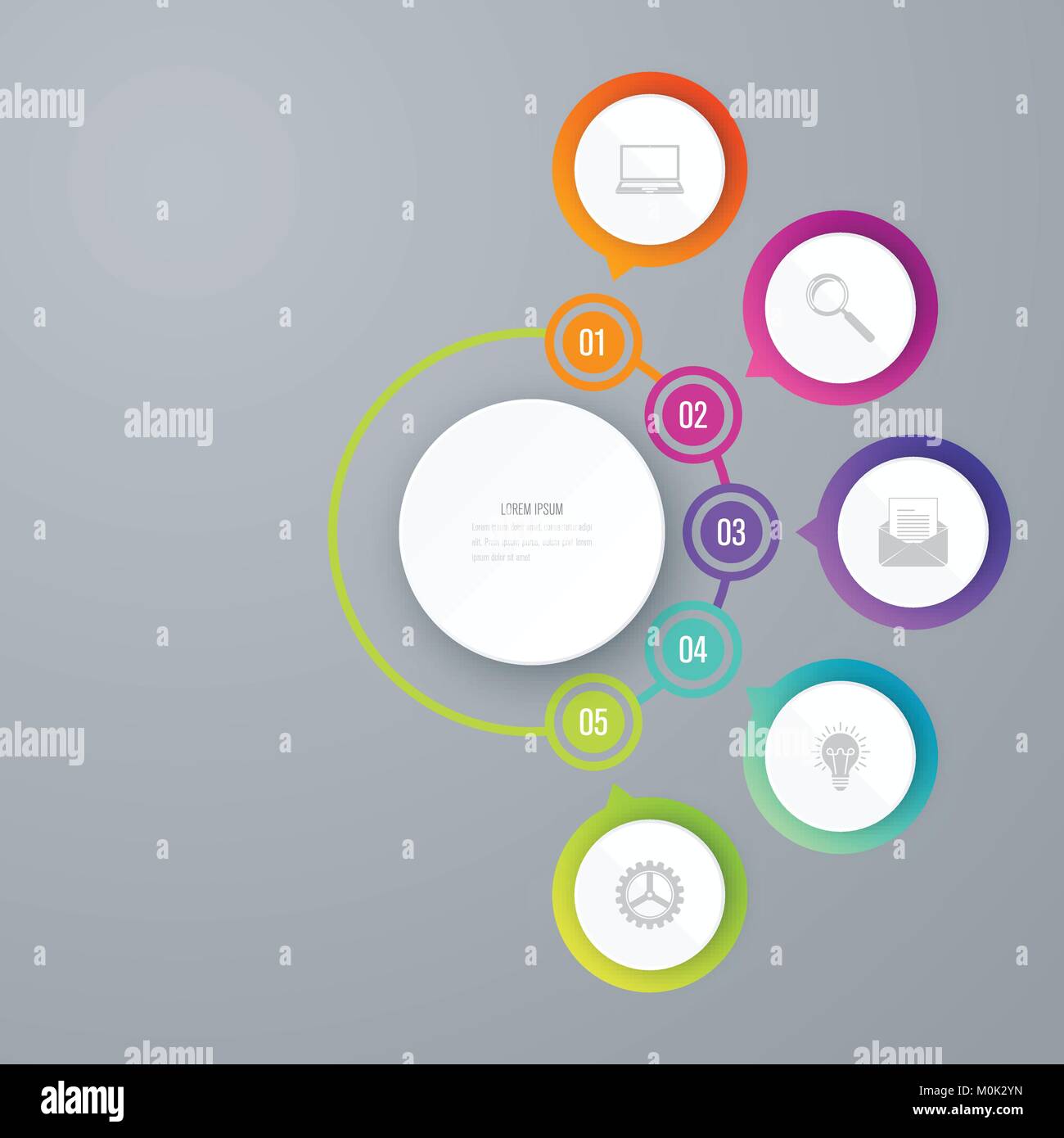 Infographics template 5 options with circle Stock Vector Image & Art ...