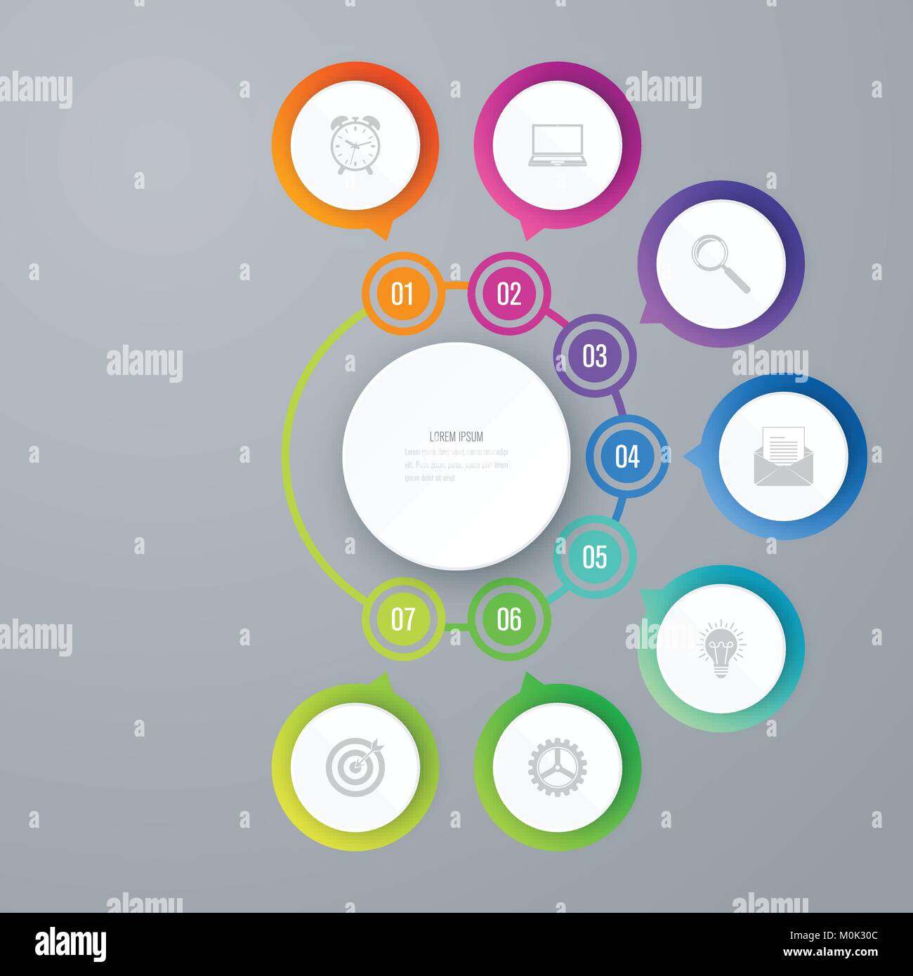 Infographics template 7 options with circle Stock Vector Image & Art ...