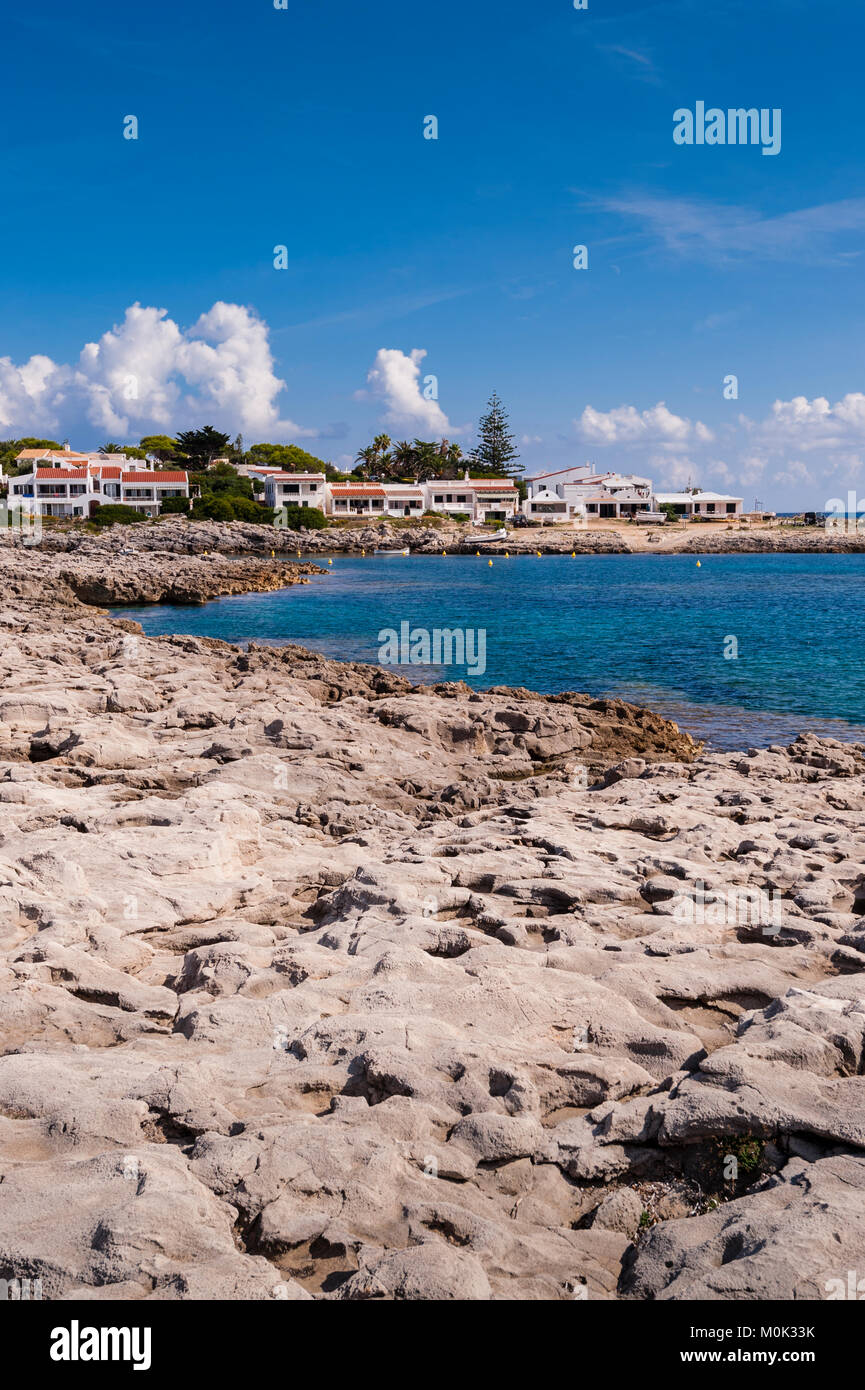 The small village of Biniancolla-Punta Prima , Menorca , Balearic Islands , Spain Stock Photo
