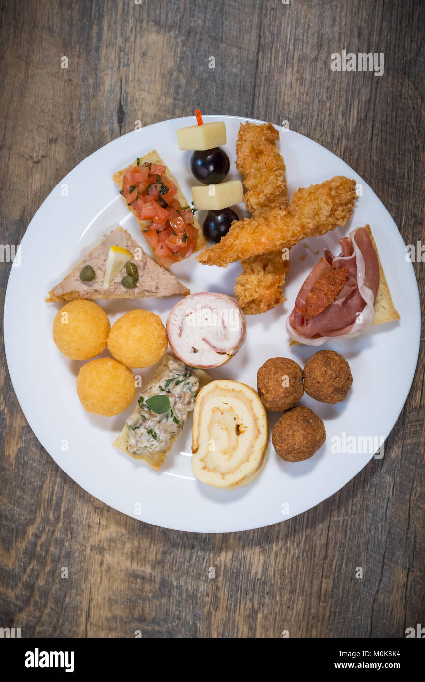 plate with appetizers Stock Photo Alamy
