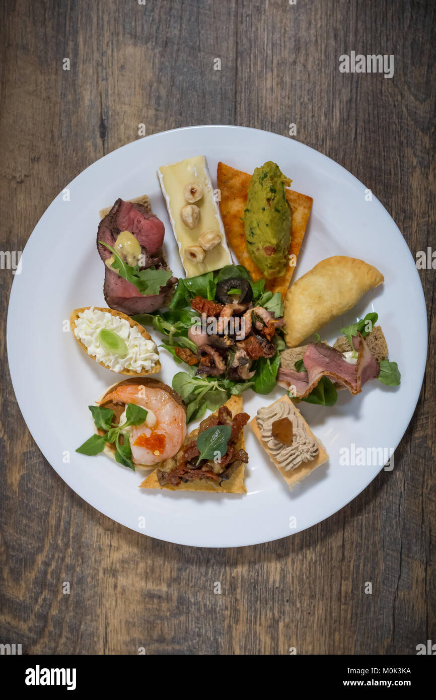 plate with appetizers Stock Photo Alamy