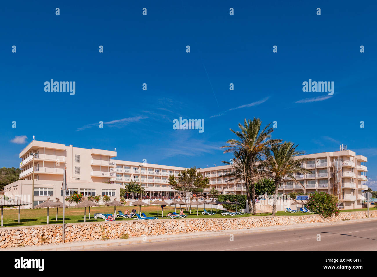 Hotel Sur Menorca in the small village of Biniancolla-Punta Prima , Menorca , Balearic Islands , Spain Stock Photo