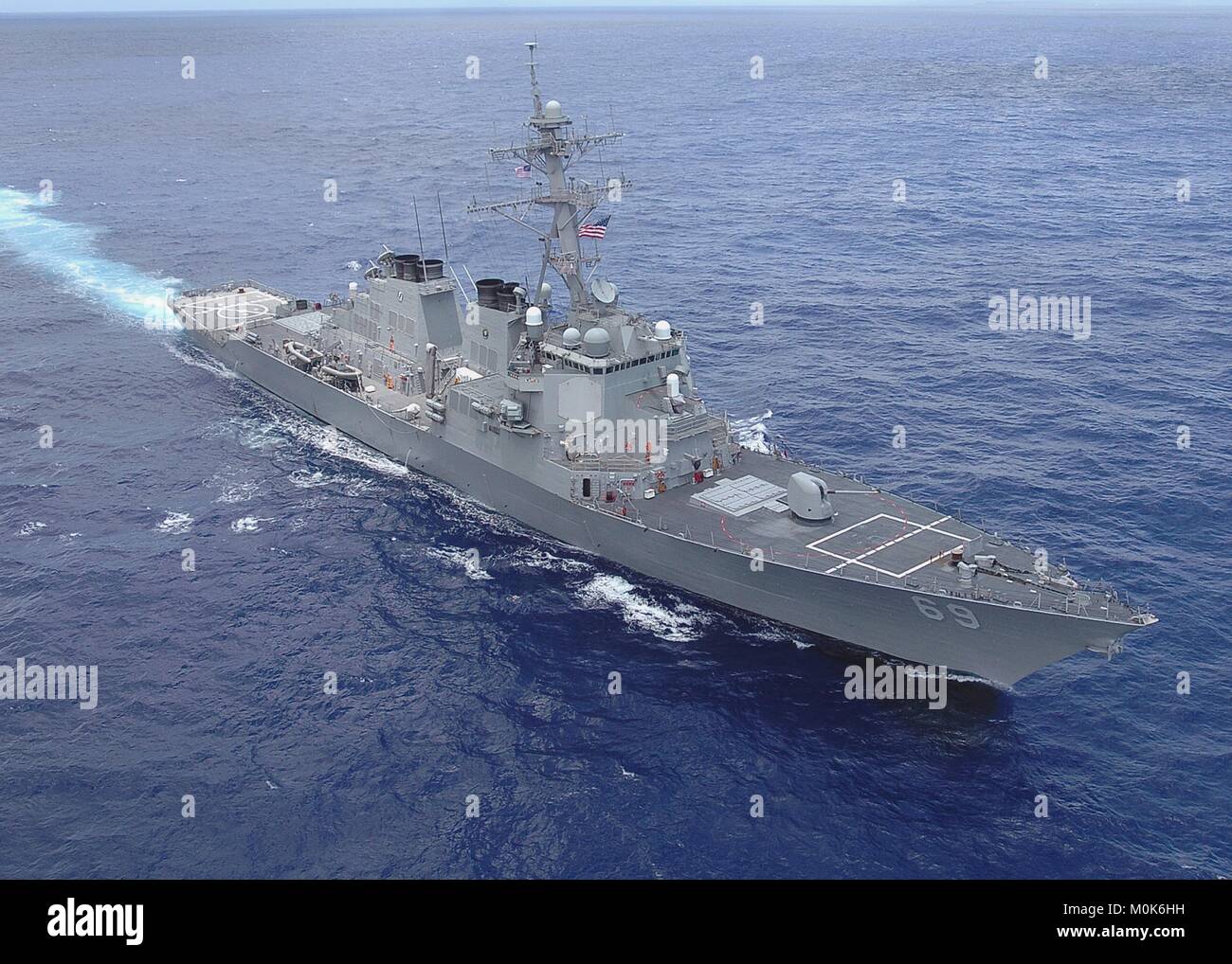 The U.S. Navy Arleigh Burke-class guided-missile destroyer USS Milius steams underway May 1 ...