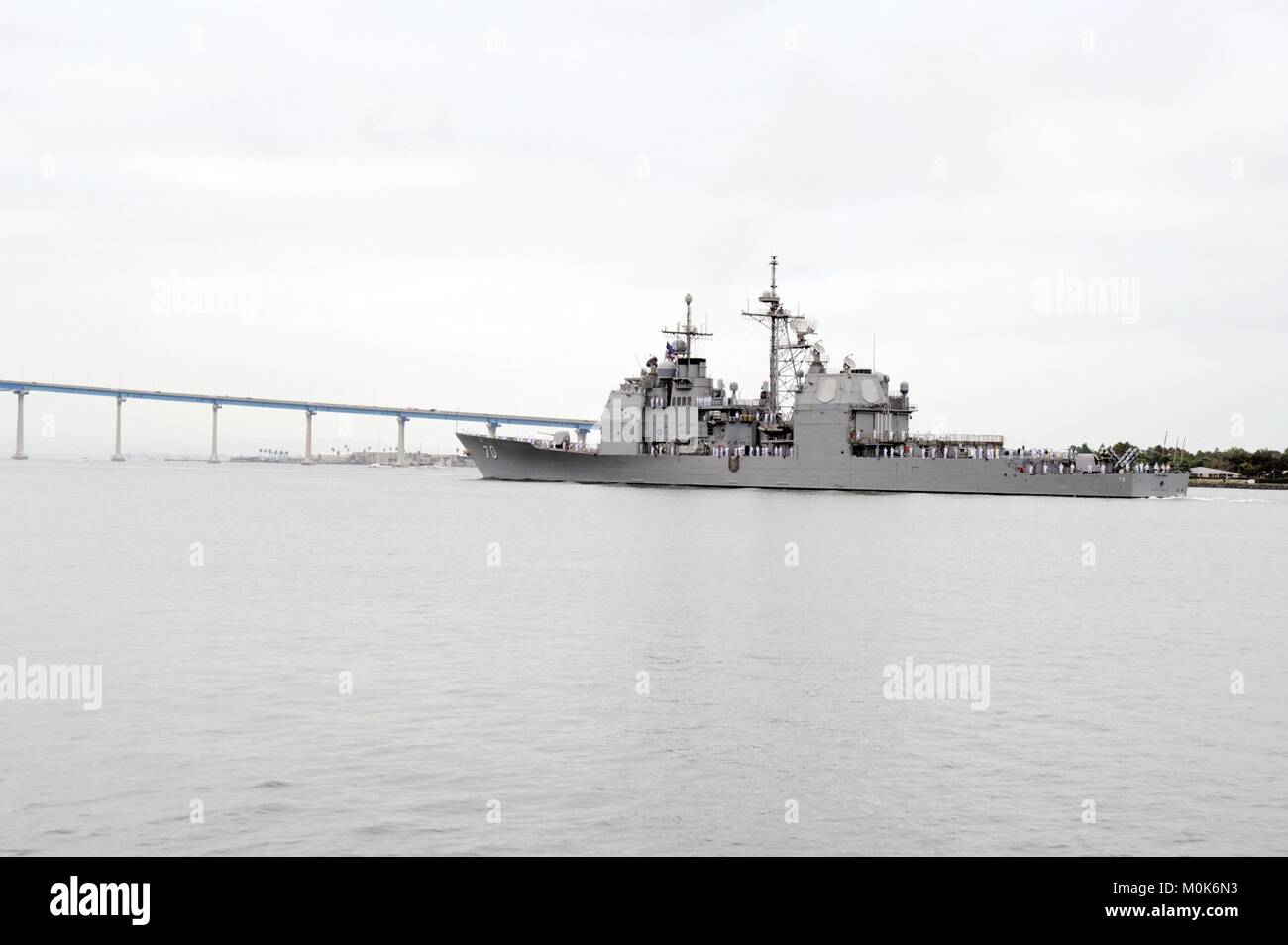 The U.S. Navy Ticonderogaclass guidedmissile cruiser USS Lake Erie