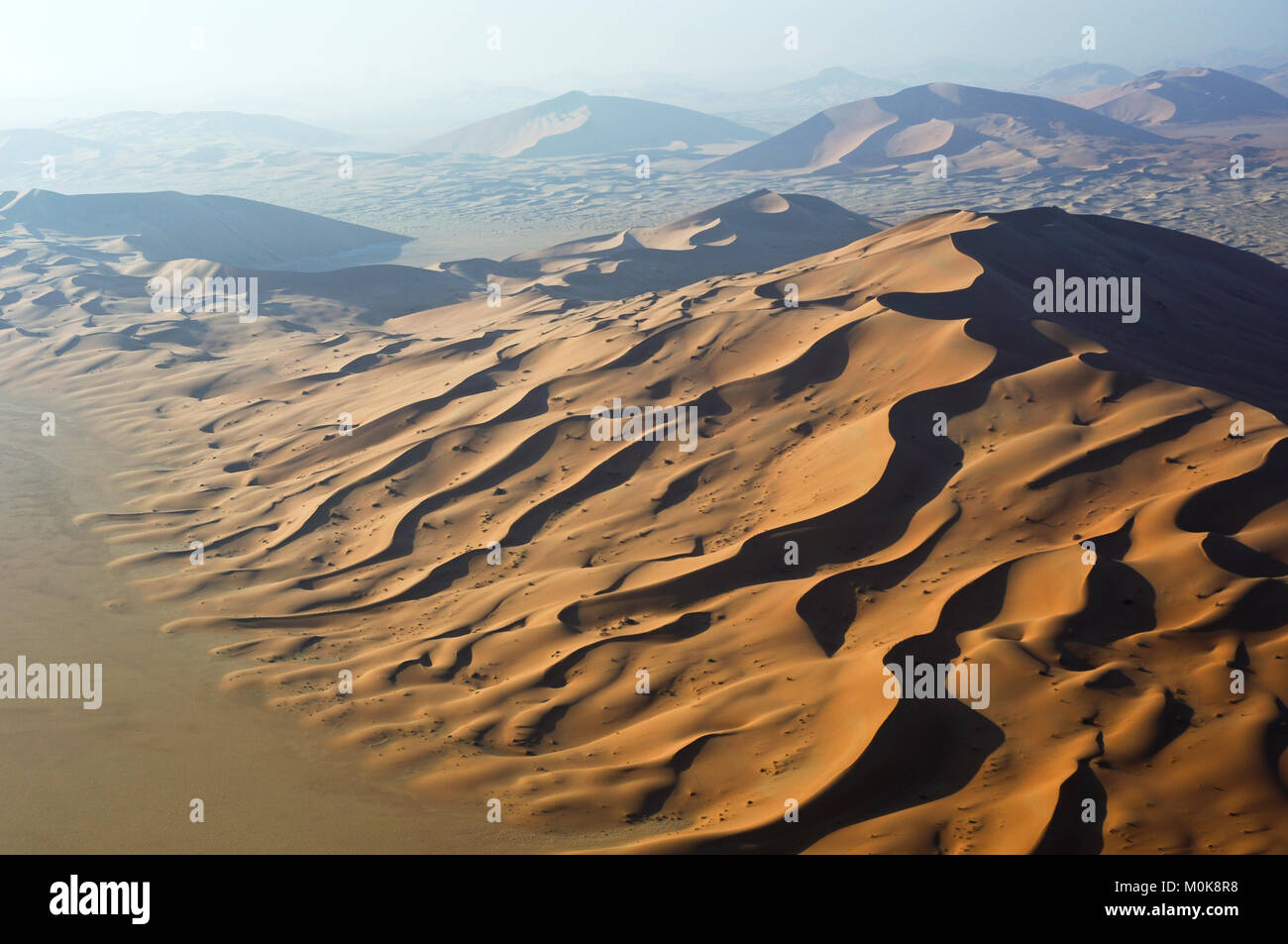 Aerial View Of Sand Dunes At Rub Al Khali Desert Stock Photo Alamy