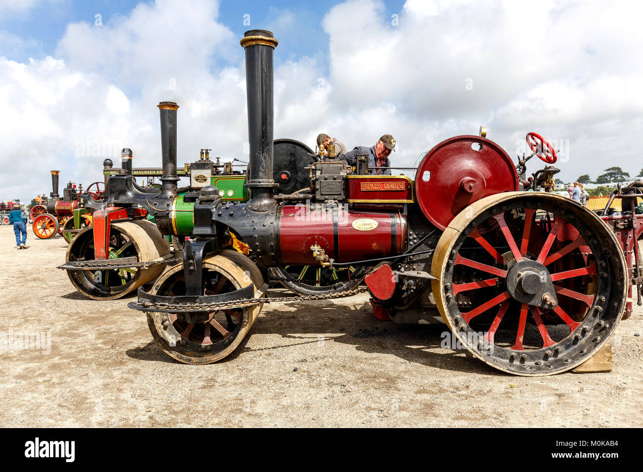 The Steam Roller, Princess Caroline built by John Fowler, Leeds, is prepared for the show steam Parade. Stock Photo