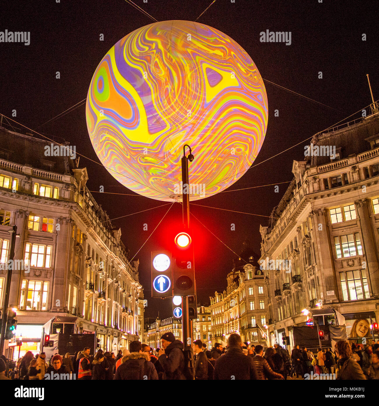'Lumiere' Light Festival at Oxford Circus, London,. Stock Photo