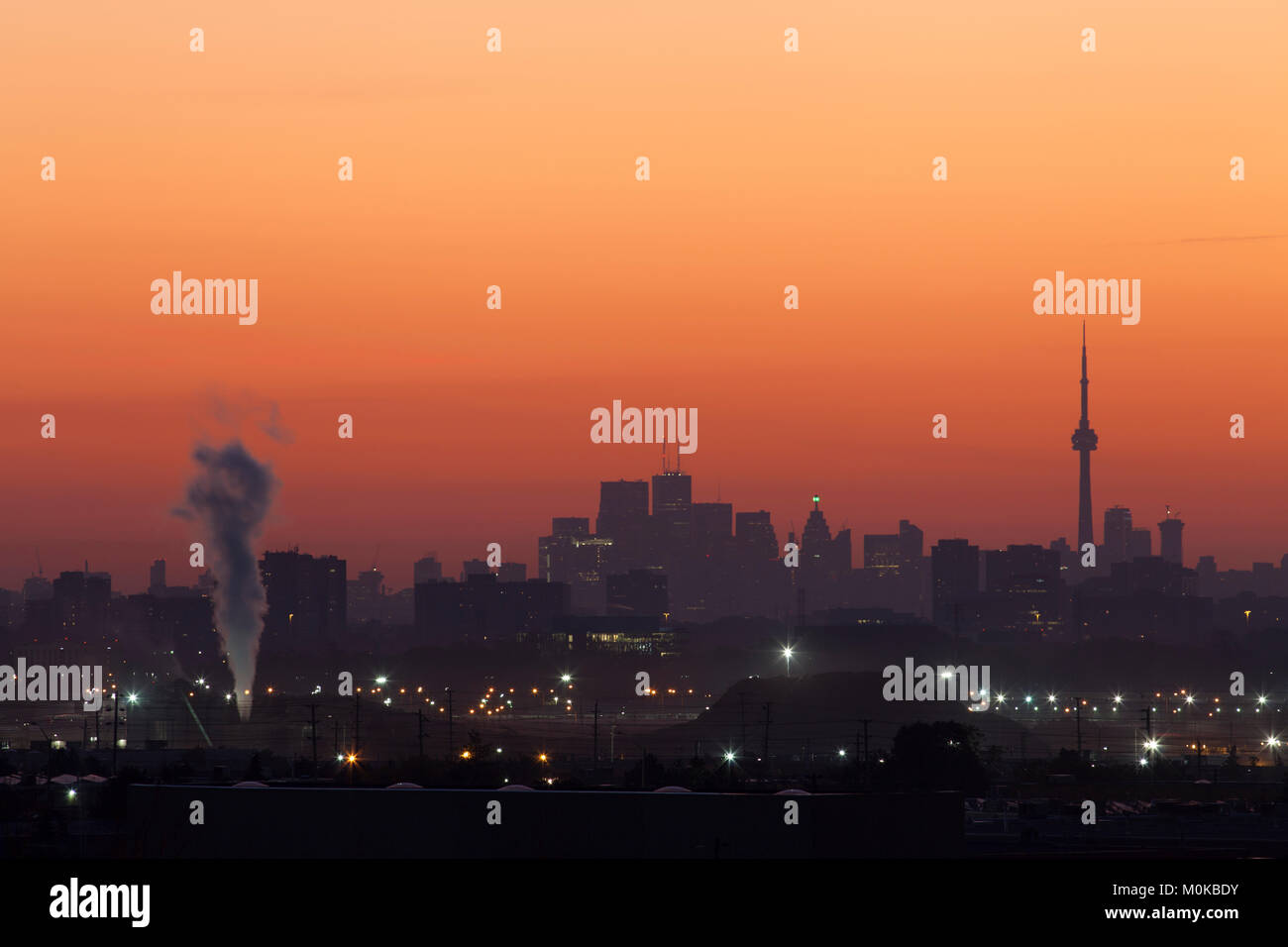 Northern Mississauga in the foreground and the skyline of the city of