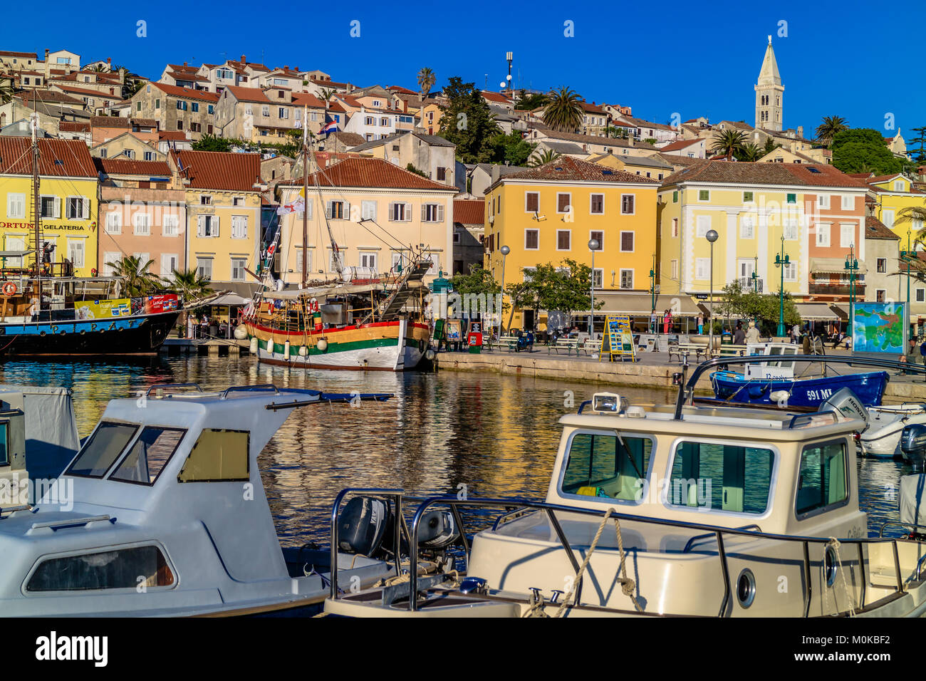 Mali Losinj harbour, on island of Losinj, Croatia. May 2017. Stock Photo