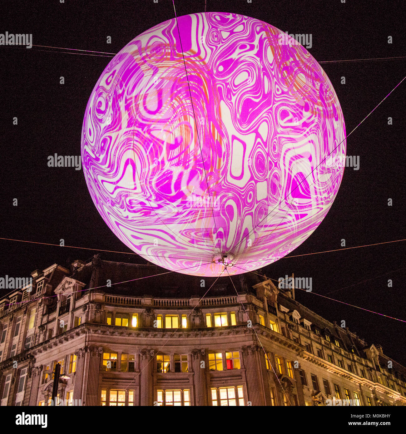 'Lumiere' Light Festival at Oxford Circus, London. Stock Photo