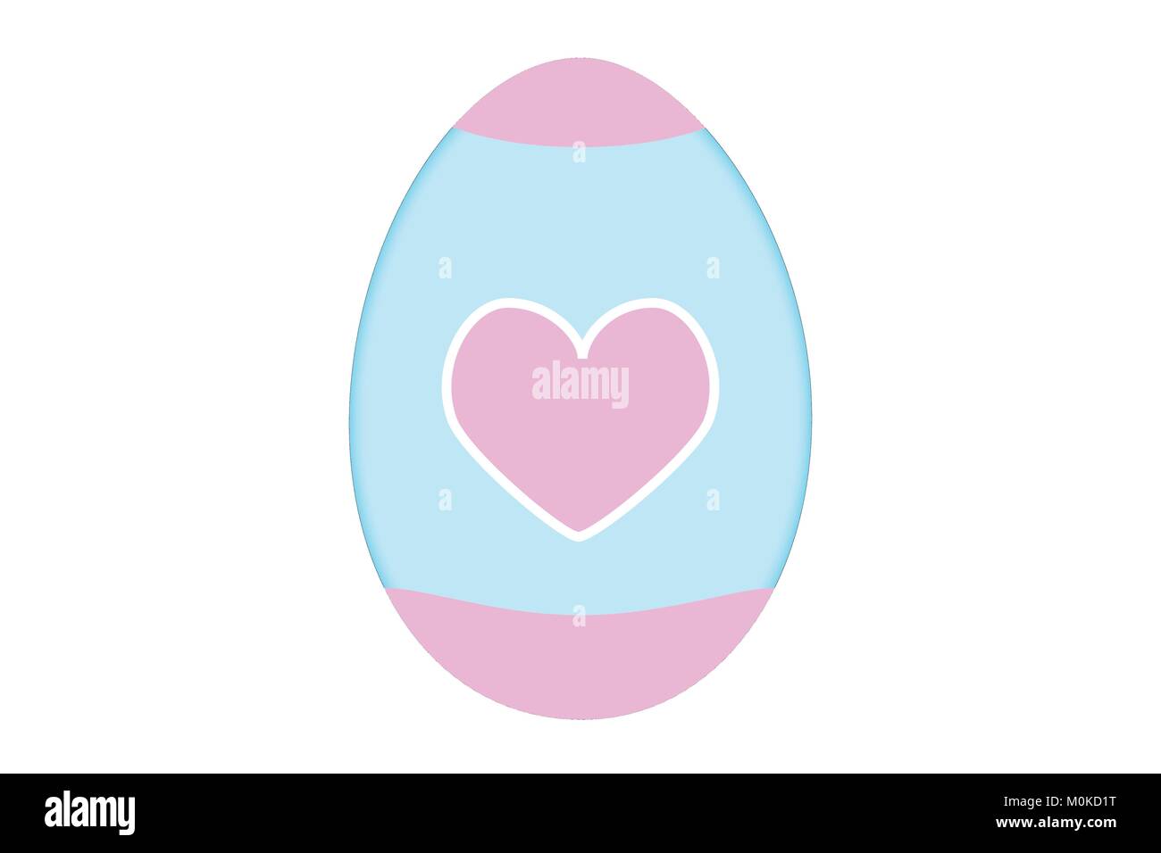 Illustration of easter egg in pastel colours with heart, vector of