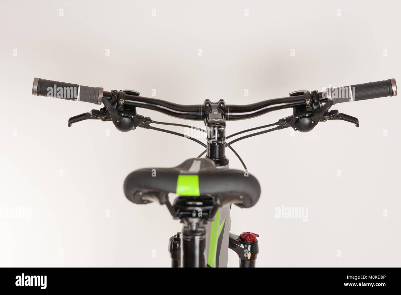 Bike handlebars, close up view, studio photo Stock Photo Alamy