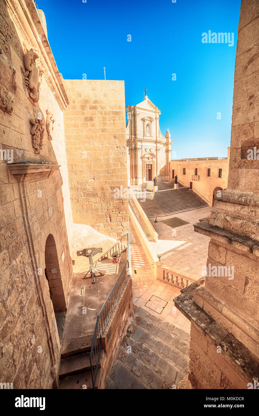 Victoria, Gozo island, Malta: Cathedral of the Assumption in the Cittadella, also known as Citadel, Castello Stock Photo