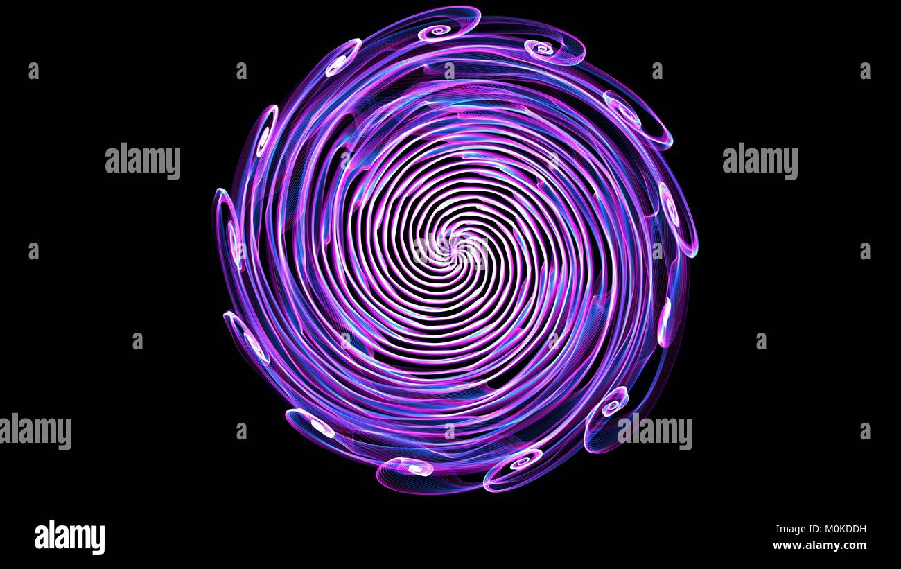 Abstract swirling light against black background. Flame spiral series ...