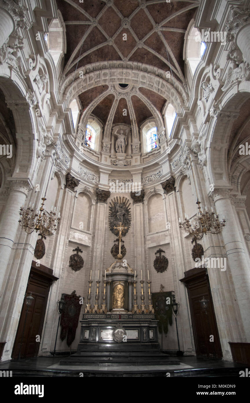 Inside Church of Sainte Catherine in Brussels, Belgium. Stock Photo