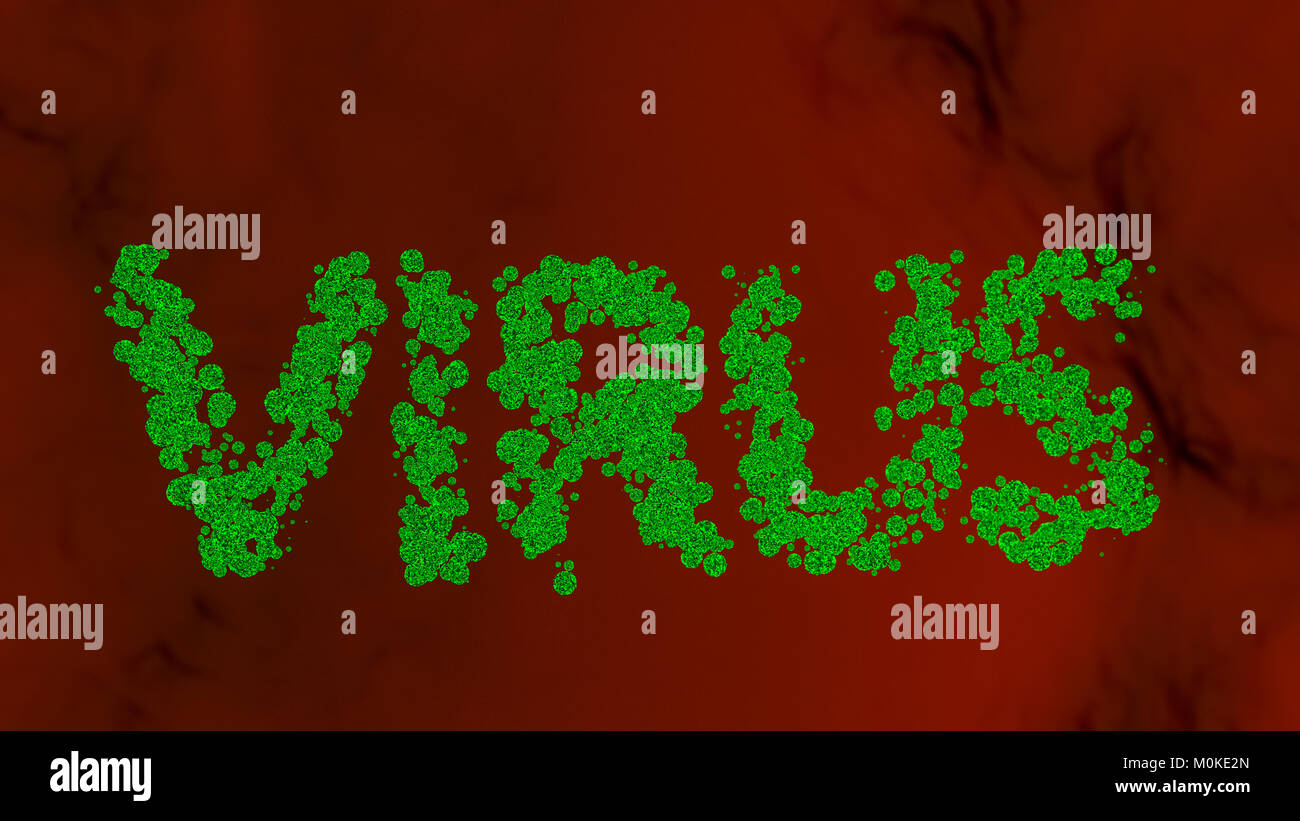 the word virus consisting of viruses (3d rendering Stock Photo Alamy