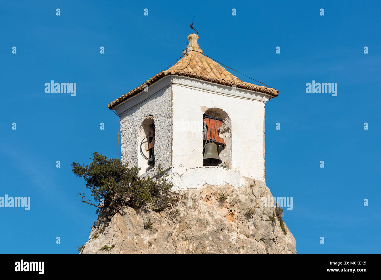 Famous Bell Tower at Guadalest castle. Alicante, Spain Stock Photo Alamy